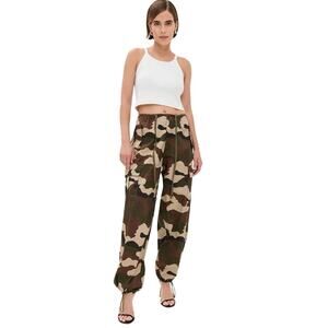 Good American Women’s Camo Parachute Pants Size Small NWT Adjustable Cargo